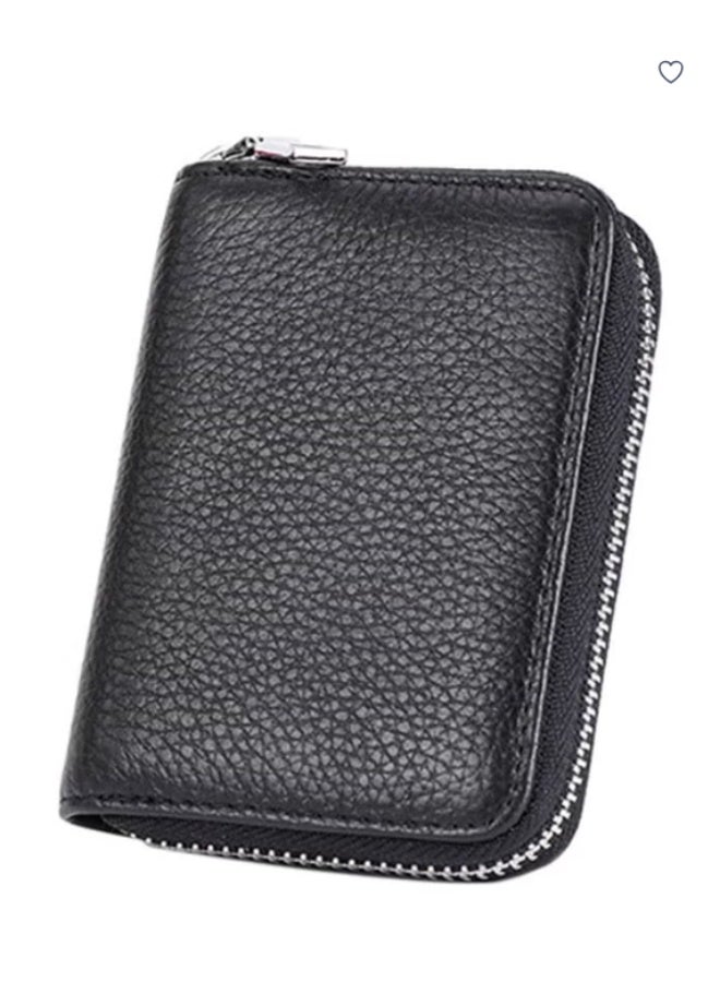 Calfskin Leather Card Holder Black