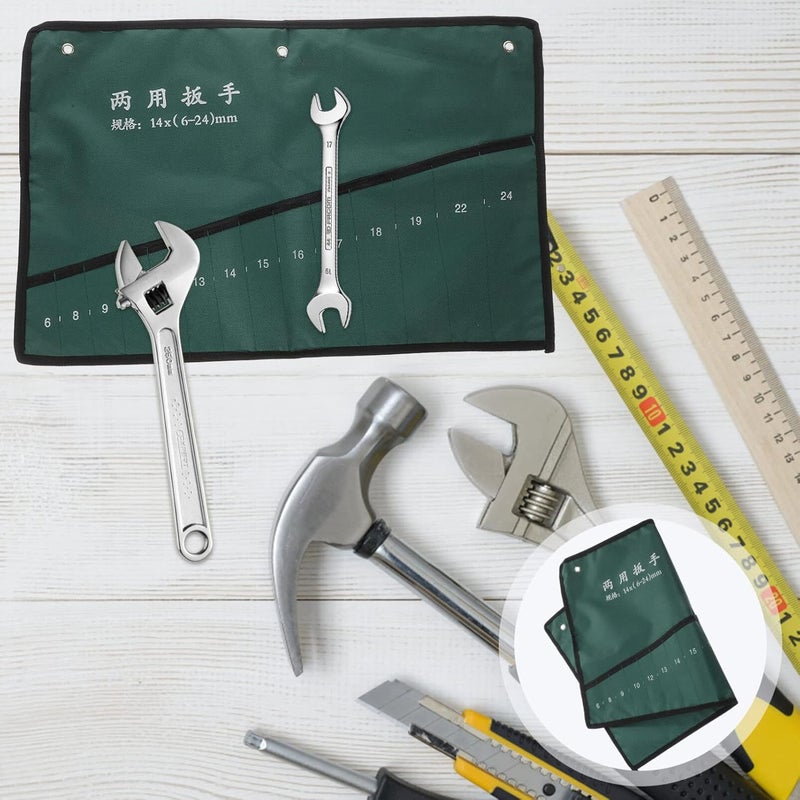 klarako Roll Tool -pocket Car Spanner Bundle Pouch Up Wrench Multi-pocket Grip Case Electriciangreen with & Plier Bucket -up Bag Re Organizer Handyman Camping Tools Kit Portable Hobbyist - Image 2