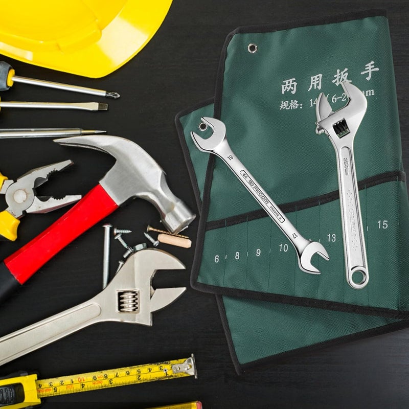 klarako Roll Tool -pocket Car Spanner Bundle Pouch Up Wrench Multi-pocket Grip Case Electriciangreen with & Plier Bucket -up Bag Re Organizer Handyman Camping Tools Kit Portable Hobbyist - Image 4