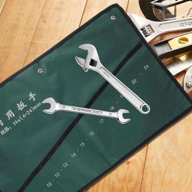 klarako Roll Tool -pocket Car Spanner Bundle Pouch Up Wrench Multi-pocket Grip Case Electriciangreen with & Plier Bucket -up Bag Re Organizer Handyman Camping Tools Kit Portable Hobbyist - Image 3