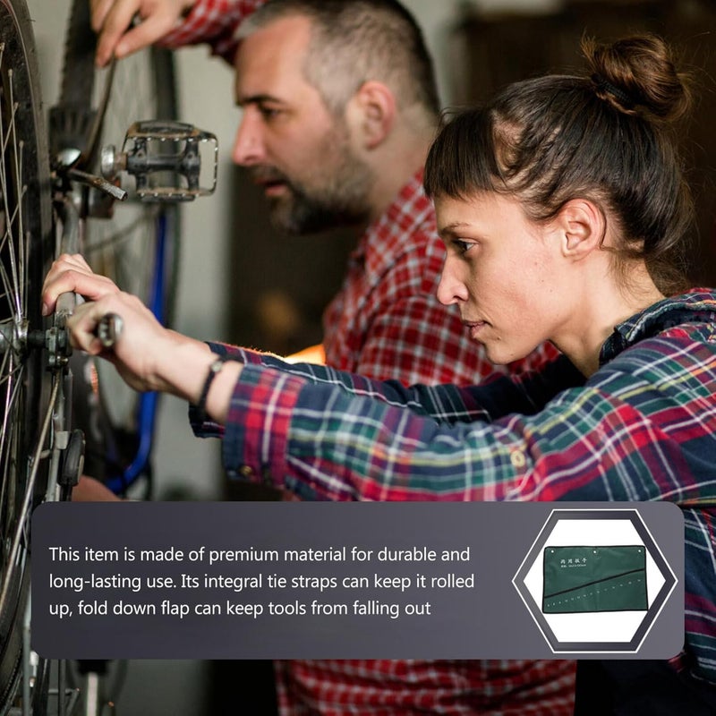 klarako Roll Tool -pocket Car Spanner Bundle Pouch Up Wrench Multi-pocket Grip Case Electriciangreen with & Plier Bucket -up Bag Re Organizer Handyman Camping Tools Kit Portable Hobbyist - Image 5