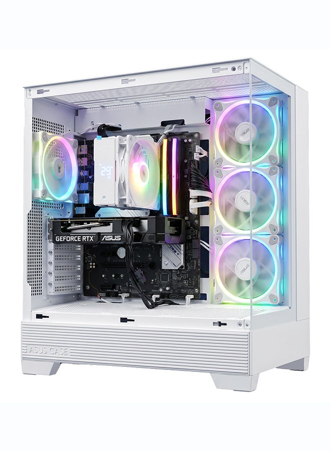 انفني ارك INFINIARC 5060 جهاز كمبيوتر مكتبي للألعاب (إنتل كور ألترا 5، بطاقة رسومات RTX 5060 8G، ذاكرة DDR5 بسعة 16GB، SSD بسعة 1TB، لوحة أم B860، صندوق ASUS A31، مبرد هوائي رقمي ARGB، مزود طاقة 750W Gold، ويندوز PRO) أبيض - Image 3
