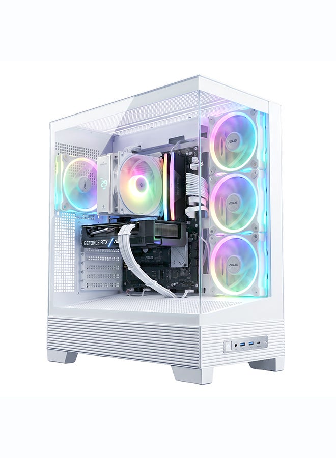 انفني ارك INFINIARC 5060 جهاز كمبيوتر مكتبي للألعاب (إنتل كور ألترا 5، بطاقة رسومات RTX 5060 8G، ذاكرة DDR5 بسعة 16GB، SSD بسعة 1TB، لوحة أم B860، صندوق ASUS A31، مبرد هوائي رقمي ARGB، مزود طاقة 750W Gold، ويندوز PRO) أبيض - Image 2