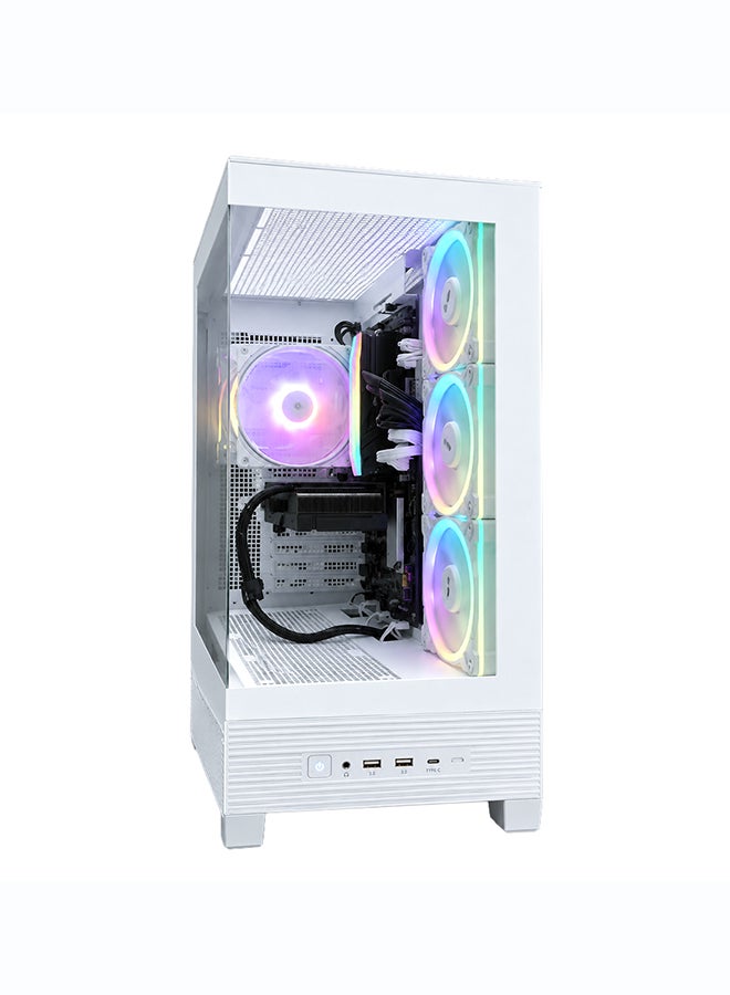 انفني ارك INFINIARC 5060 جهاز كمبيوتر مكتبي للألعاب (إنتل كور ألترا 5، بطاقة رسومات RTX 5060 8G، ذاكرة DDR5 بسعة 16GB، SSD بسعة 1TB، لوحة أم B860، صندوق ASUS A31، مبرد هوائي رقمي ARGB، مزود طاقة 750W Gold، ويندوز PRO) أبيض - Image 4