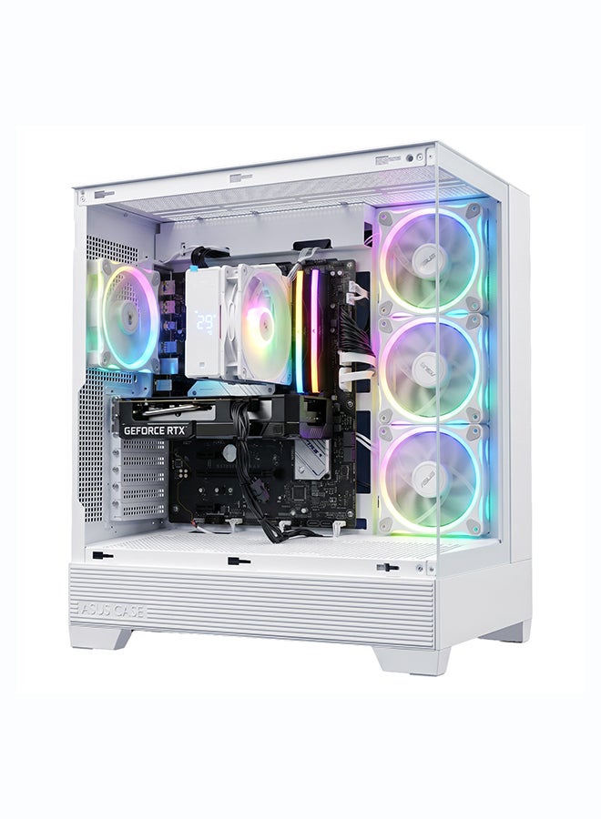 انفني ارك INFINIARC 5060 جهاز كمبيوتر مكتبي للألعاب (إنتل كور ألترا 5، بطاقة رسومات RTX 5060 8G، ذاكرة DDR5 بسعة 16GB، SSD بسعة 1TB، لوحة أم B860، صندوق ASUS A31، مبرد هوائي رقمي ARGB، مزود طاقة 750W Gold، ويندوز PRO) أبيض - Image 4