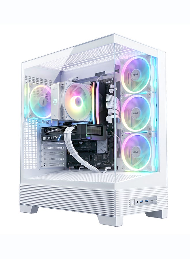 انفني ارك INFINIARC 5060 جهاز كمبيوتر مكتبي للألعاب (إنتل كور ألترا 5، بطاقة رسومات RTX 5060 8G، ذاكرة DDR5 بسعة 16GB، SSD بسعة 1TB، لوحة أم B860، صندوق ASUS A31، مبرد هوائي رقمي ARGB، مزود طاقة 750W Gold، ويندوز PRO) أبيض - Image 3