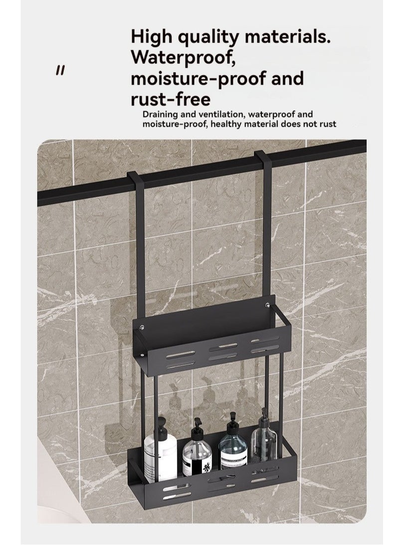 XiuWoo No Drilling Hanging Shower Organizer Over the Door Shower Caddy Bathroom Door Storage Rack for Inside Shower  - Image 4