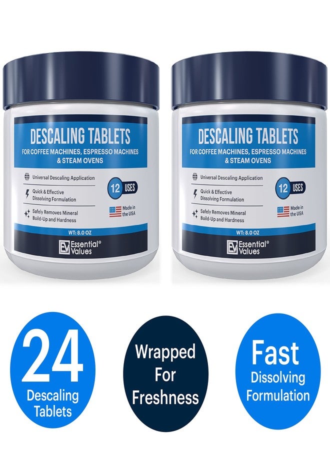Essential Values Descaling Tablets, Descaler for Keurig Coffee Machines, Coffee Maker Cleaner for Breville, Delonghi, Jura, Miele, Bosch, Tassimo Espresso Machines and Miele Steam Ovens (Pack of 24) - Image 5
