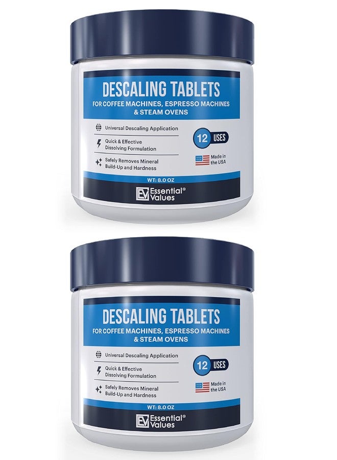 Essential Values Descaling Tablets, Descaler for Keurig Coffee Machines, Coffee Maker Cleaner for Breville, Delonghi, Jura, Miele, Bosch, Tassimo Espresso Machines and Miele Steam Ovens (Pack of 24) - Image 1