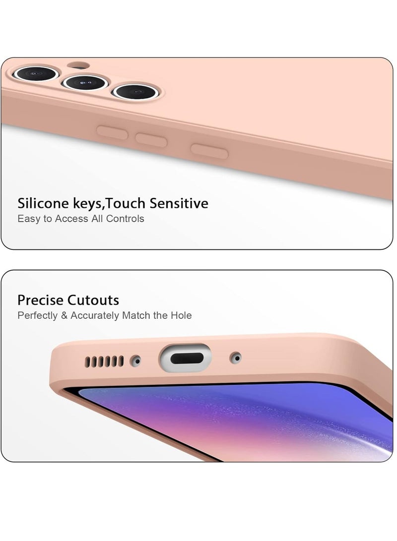 MUNTAQI Soft Silicone Cases for Samsung Galaxy A54 5G 6.4-Inch,[Military Grade Drop Protection] [Anti-Scratch Microfiber Lining] Shockproof Slim Cover for Samsung Galaxy A54 (Pink Sand) - Image 3