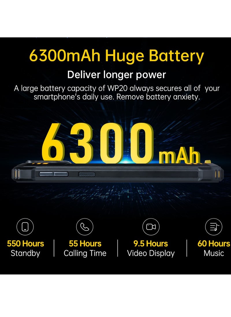 Oukitel - Rugged Phone WP20 5.93" HD+ IPS Touch Screen 4GB RAM 32GB ROM Dual SIM 4G Network Android 12.0 6300mAh Battery 20MP Main Camera Quad-Core with Power Bank Function - Image 1