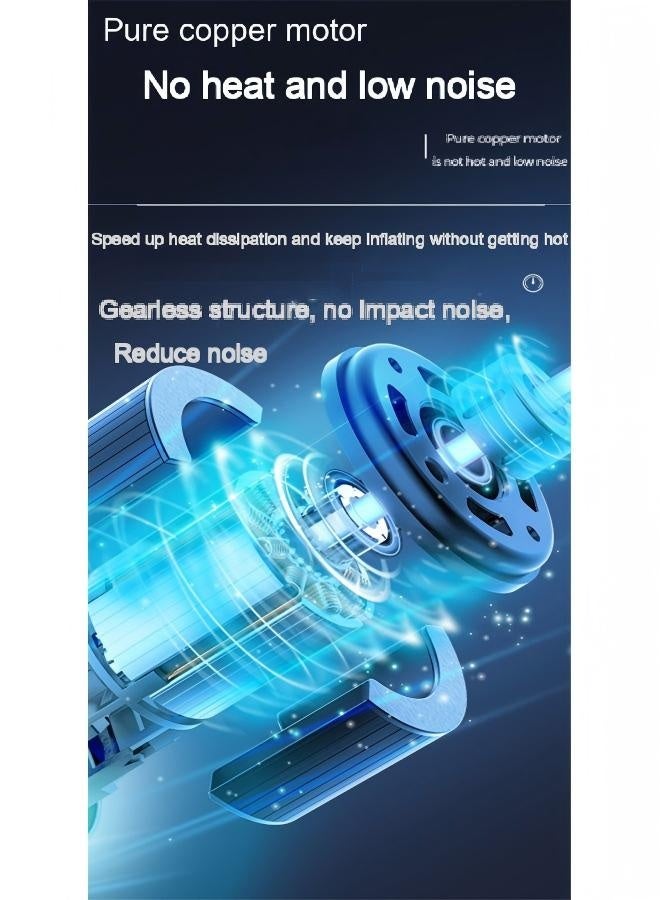 منفاخ إطارات رقمي 12 فولت 🚗 محمول مع إيقاف تلقائي وضوء LED للسيارات، الدراجات، الدراجات النارية والكرات - Image 4