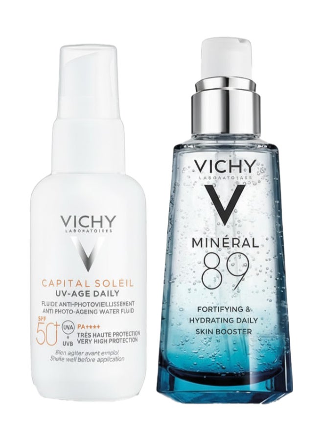 Vichy Capital Soleil UV - Age Anti Ageing Sunscreen SPF 50+ 50ml & Vichy Mineral 89 Serum 10ml - Image 1