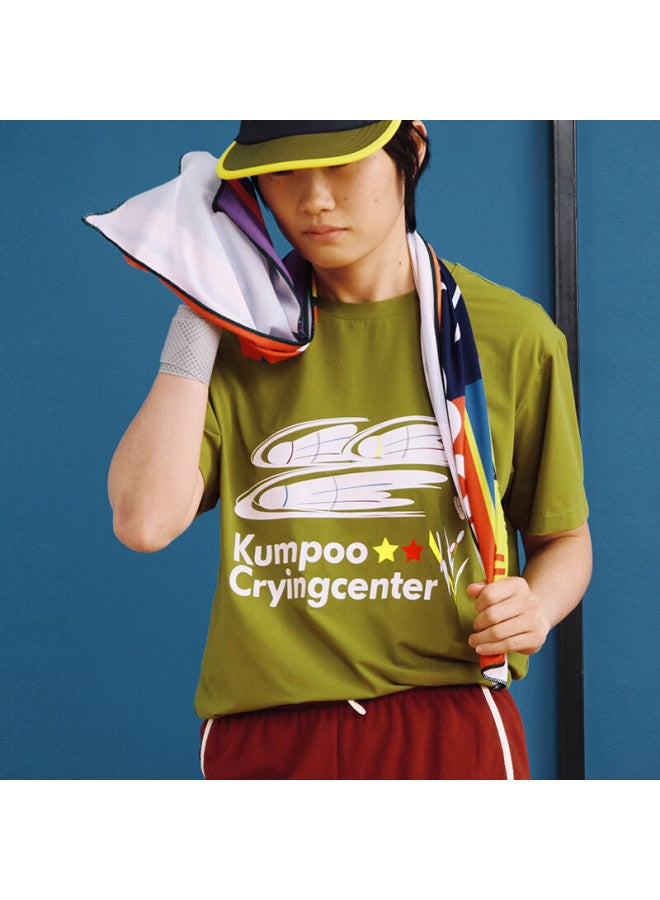 Kumpoo Act251609 Women's Badminton T-shirt, Mustard Yellow, L - Kumpoo X Crying Center Collaboration Series - Image 2