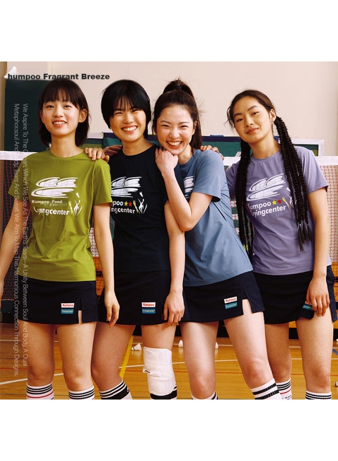 Kumpoo Act251609 Women's Badminton T-shirt, Mustard Yellow, L - Kumpoo X Crying Center Collaboration Series - Image 1