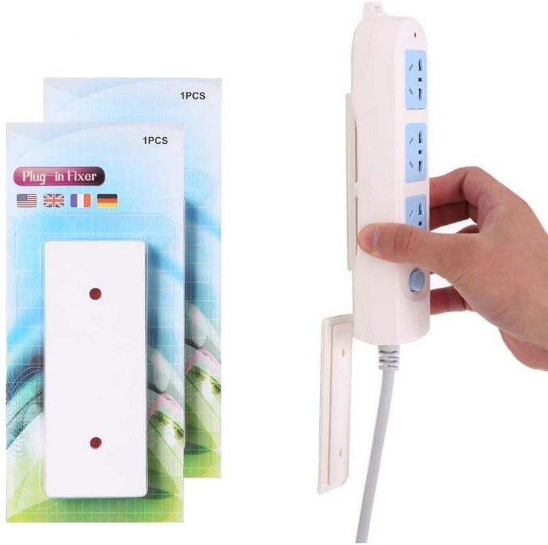 DHRUSIMI 2 Pcs Power Strip Holder,Self Adhesive Fixator,Power Bar Holder Can Be Used in Tissue Boxes, WiFi Routers,Remote Controls.Suitable for Kitchen,Bathroom and All Aspects of Home Organization - Image 1