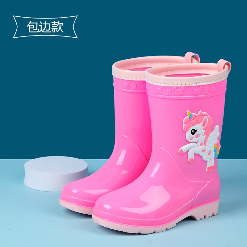 New Cartoon Children'S Rain Boots Cute Baby Dinosaur Girls' Non-Slip Waterproof Rain Boots Girls' Water Shoes - Image 1