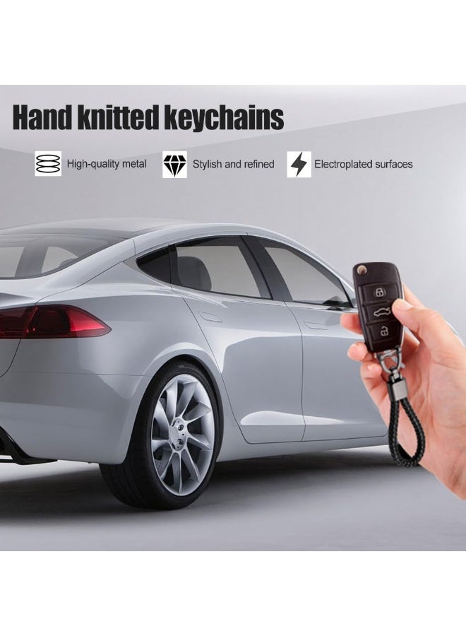 General leather car keychain, car keychain, keychain with 360 degree rotatable anti loss D-ring and screwdriver, multifunctional leather keychain for both men and women, car accessories - Image 5