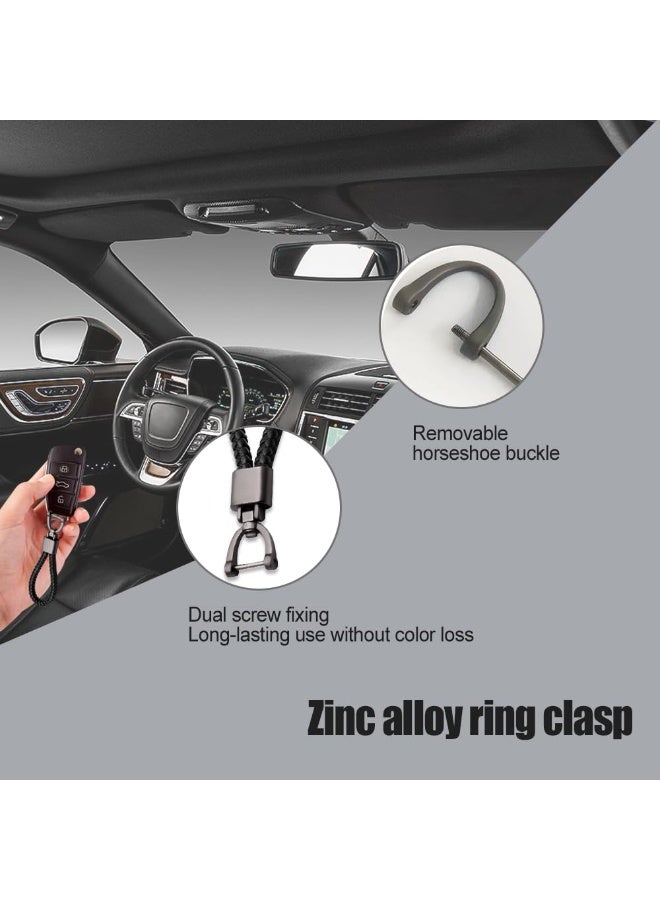 General leather car keychain, car keychain, keychain with 360 degree rotatable anti loss D-ring and screwdriver, multifunctional leather keychain for both men and women, car accessories - Image 4