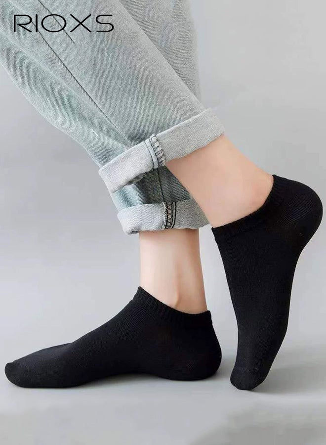 ريوكس ٦ أزواج من الجوارب الرياضية للكاحل، جوارب رياضية شبكية مسامية للرجال، جوارب ناعمة ماصة للرطوبة، منخفضة القطع، مناسبة للجري الرياضي والسفر، ألوانها أسود + رمادي + أبيض. - Image 2