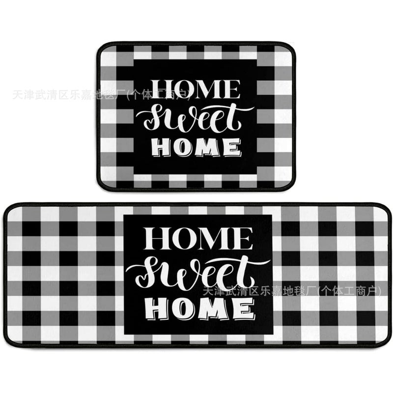 Kitchen Floor Mat Two-Piece Set Kitchen Decorative Mat Stain-Resistant Foot Mat Kitchen Drain Mat Entrance Door Mat - Image 2