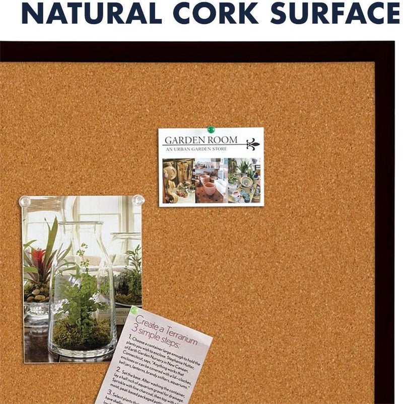 Quartet Cork Bulletin Board, Framed Corkboard, 2' x 3', Black Frame, Message Board, Vision Board (MWDB2436-BK) - Image 3
