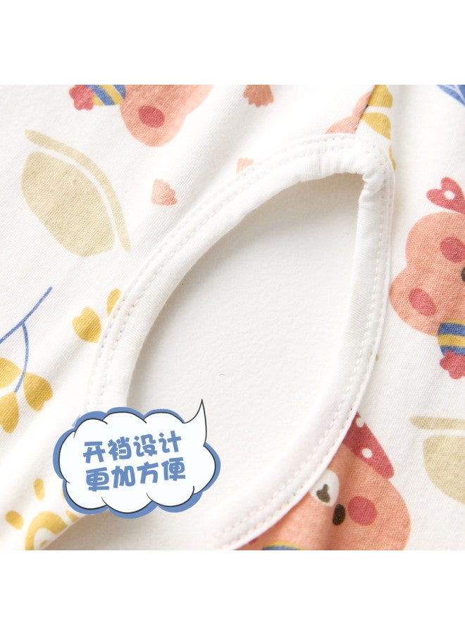 Doxiluka Baby Open-crotch Pants, Kids' Thermal Underwear, Pure Cotton Single Layer, Toddler Pants, Boys' Spring/autumn Sleep Pants, Girls' Base Layer Long Pants - Image 4