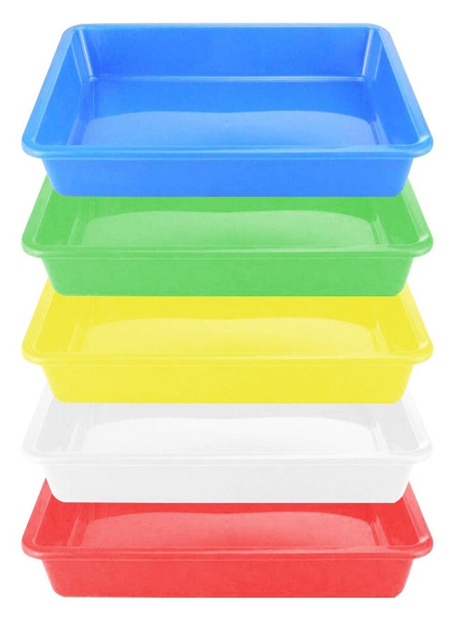 Coobbar Plastic Art Trays - 5 Piece Stackable Activity & Craft Organizer, Serving & Jewelry Tray for DIY Projects, Painting, Beads (11 x 8.3 x 1.2 inch) - Image 1