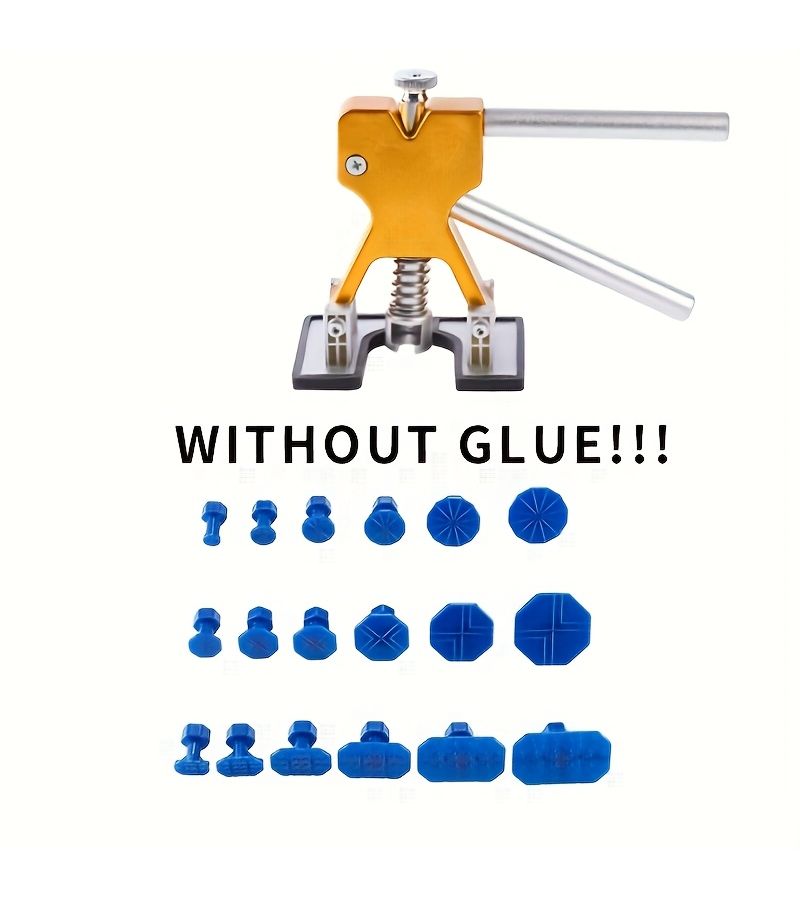 Paintless Dent Repair Kit Yellow Set Car Dent Puller Tabs Removal Tool - Image 2