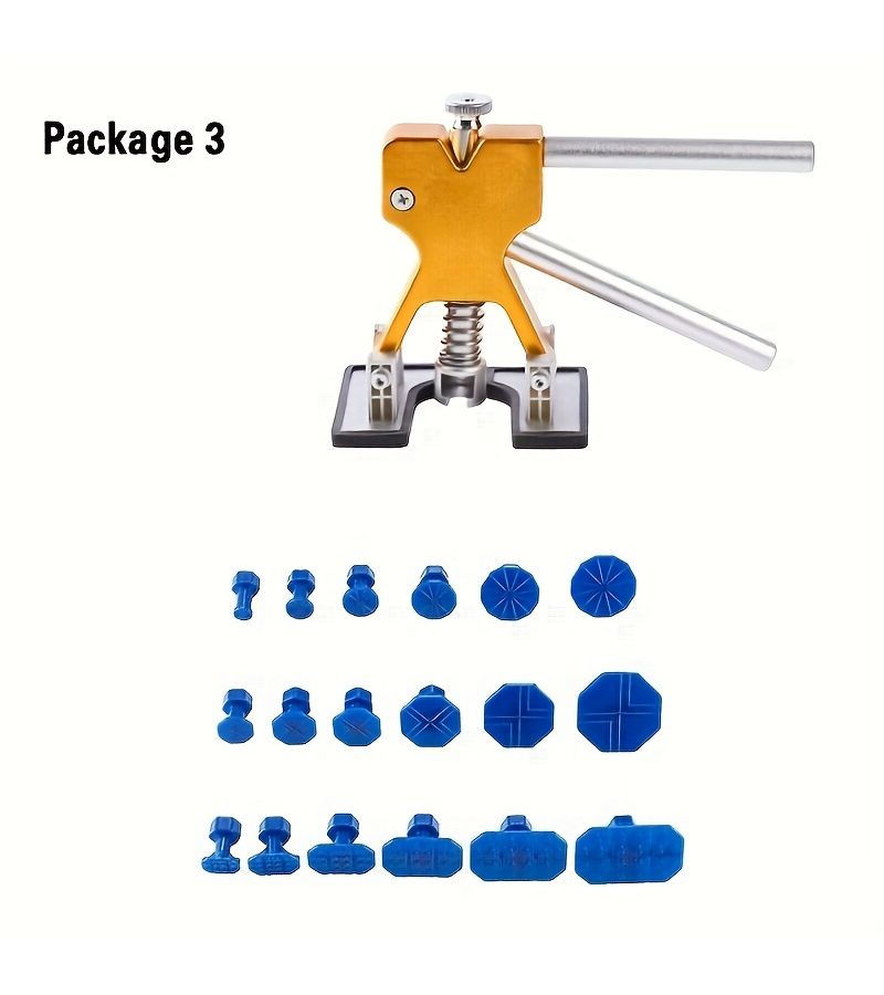 Paintless Dent Repair Kit Yellow Set Car Dent Puller Tabs Removal Tool - Image 5