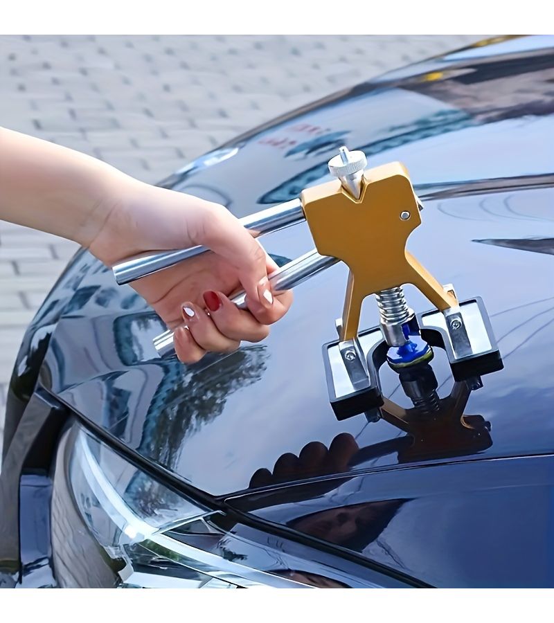 Paintless Dent Repair Kit Yellow Set Car Dent Puller Tabs Removal Tool - Image 1