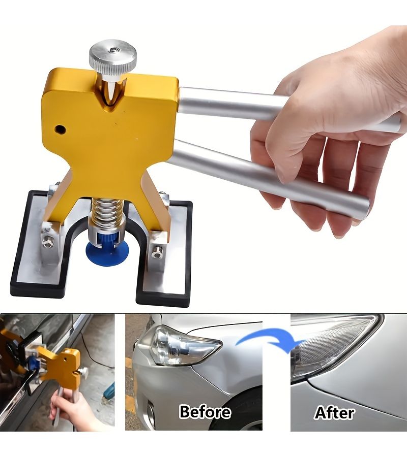 Paintless Dent Repair Kit Yellow Set Car Dent Puller Tabs Removal Tool - Image 3