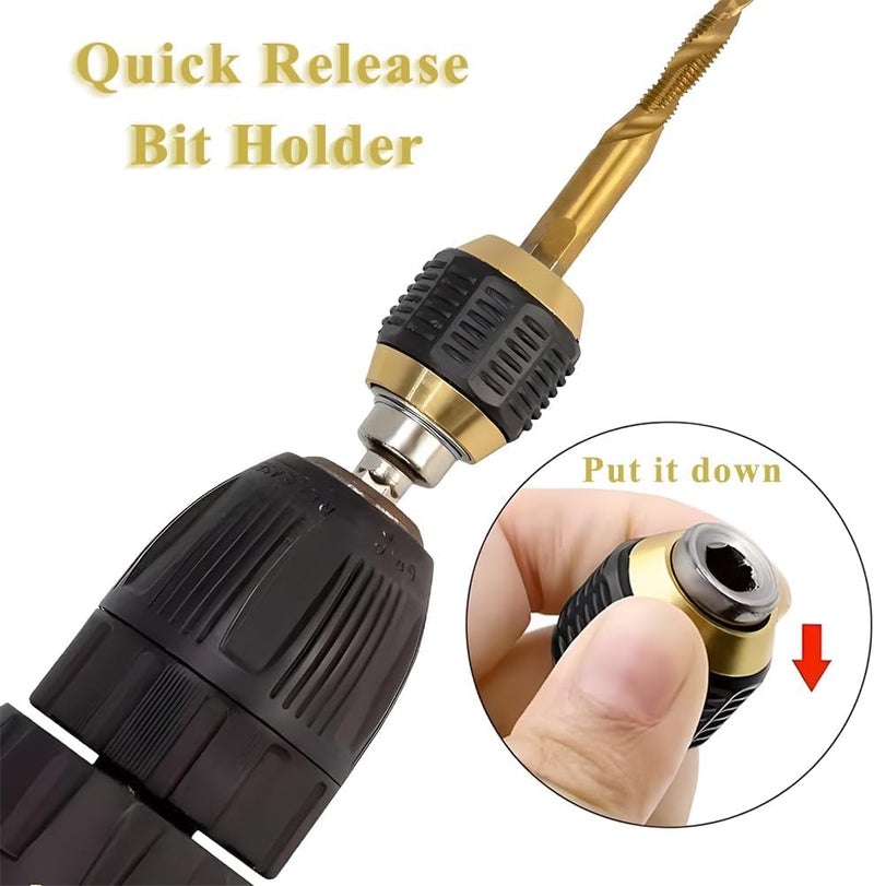 Bennort Self-Locking Drill Bit Holder Quick Release 1/4in Hex Shank Universal Drill Chuck Adapter, Screwdriver Drill Bit Extension Adapter for Handheld Drivers or Power Drill Tool [60mm Length] - Image 3