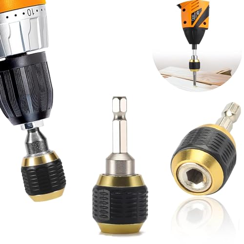 Bennort Self-Locking Drill Bit Holder Quick Release 1/4in Hex Shank Universal Drill Chuck Adapter, Screwdriver Drill Bit Extension Adapter for Handheld Drivers or Power Drill Tool [60mm Length] - Image 1