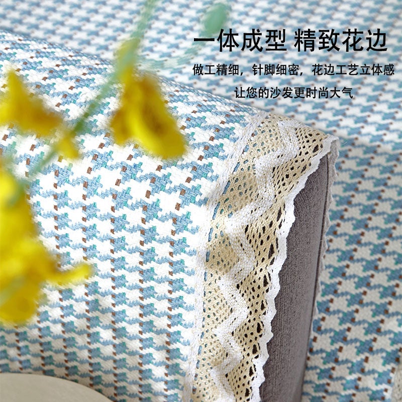 Non-Slip Sofa Cushion For All Seasons, Nordic Simple Cotton, Linen And Linen Cover Cloth, Coarse Cloth Seat Cushion Cover, Full Set - Image 4