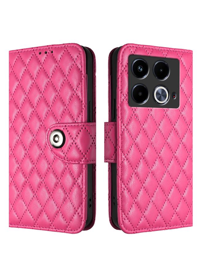 Zaboon Case For Infinix Note 40 5G Rhombic Texture Flip Leather Phone Case with Lanyard - Image 2