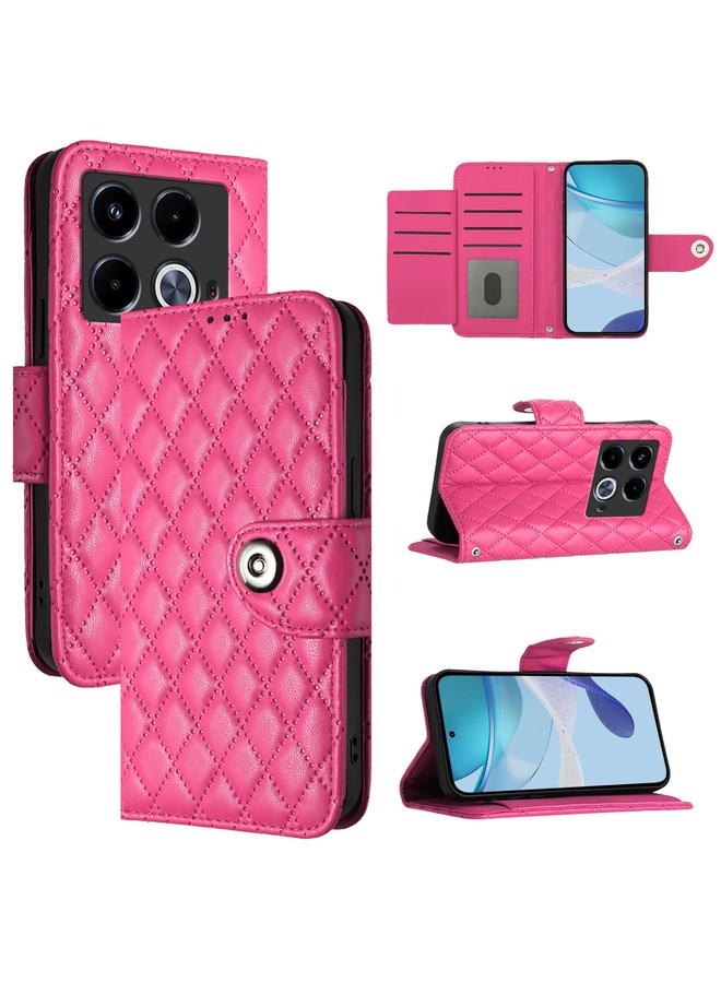 Zaboon Case For Infinix Note 40 5G Rhombic Texture Flip Leather Phone Case with Lanyard - Image 1