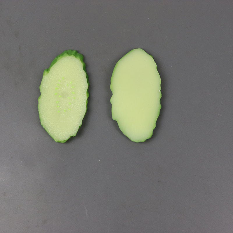 🌱 نماذج شرائح خيار صناعية للزينة المنزلية والمطبخ والحديقة 6 5 3 0 3 سم بلاس ك PVC 12 قطعة - Image 4