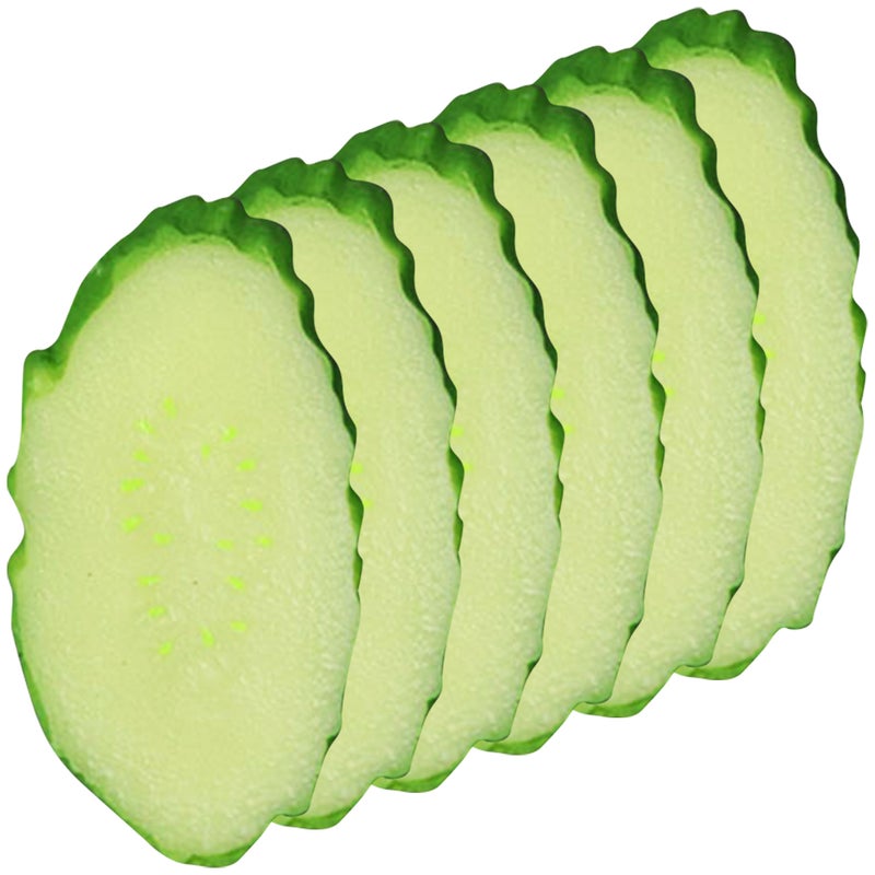 🌱 نماذج شرائح خيار صناعية للزينة المنزلية والمطبخ والحديقة 6 5 3 0 3 سم بلاس ك PVC 12 قطعة - Image 5