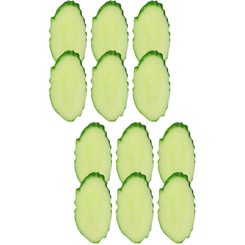 🌱 نماذج شرائح خيار صناعية للزينة المنزلية والمطبخ والحديقة 6 5 3 0 3 سم بلاس ك PVC 12 قطعة - Image 1