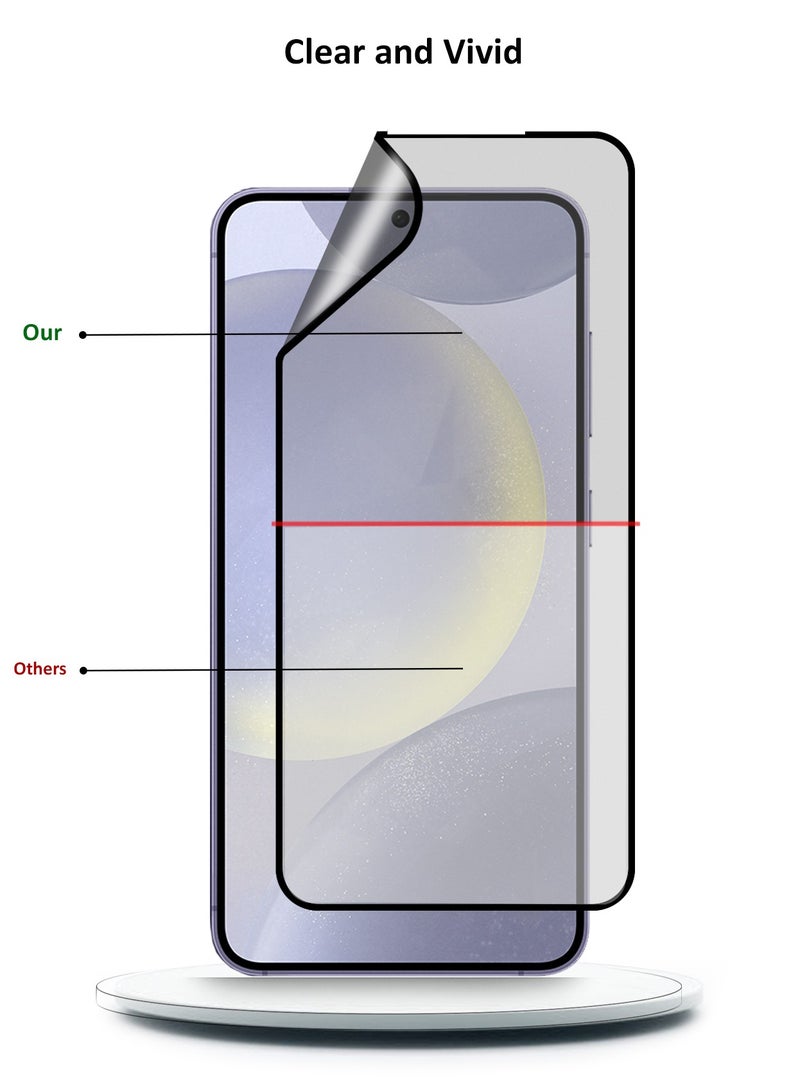Wtech Samsung Galaxy S24 5G 2024 Ceramic Full Glue Full Cover Flexible Screen Protector (MSCNMN) - Clear/Black - Image 3