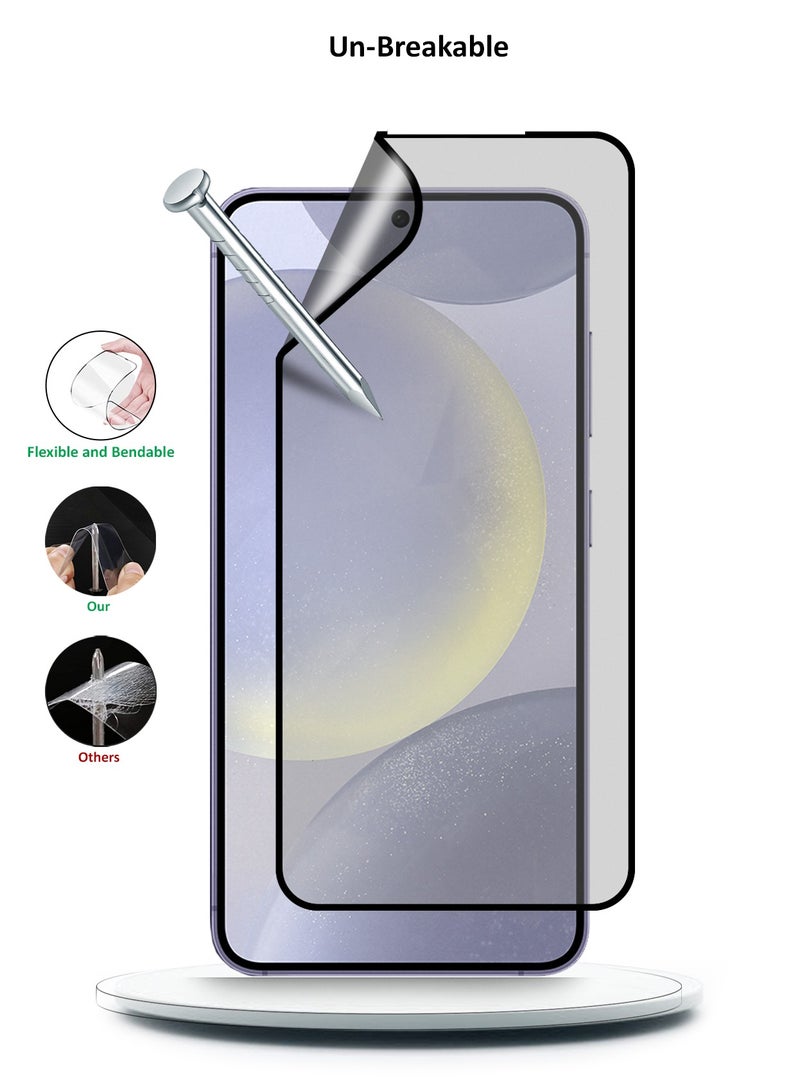 Wtech Samsung Galaxy S24 5G 2024 Ceramic Full Glue Full Cover Flexible Screen Protector (MSCNMN) - Clear/Black - Image 2