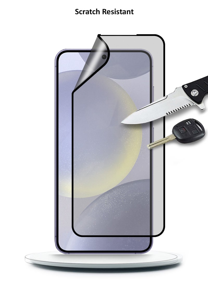 Wtech Samsung Galaxy S24 5G 2024 Ceramic Full Glue Full Cover Flexible Screen Protector (MSCNMN) - Clear/Black - Image 4