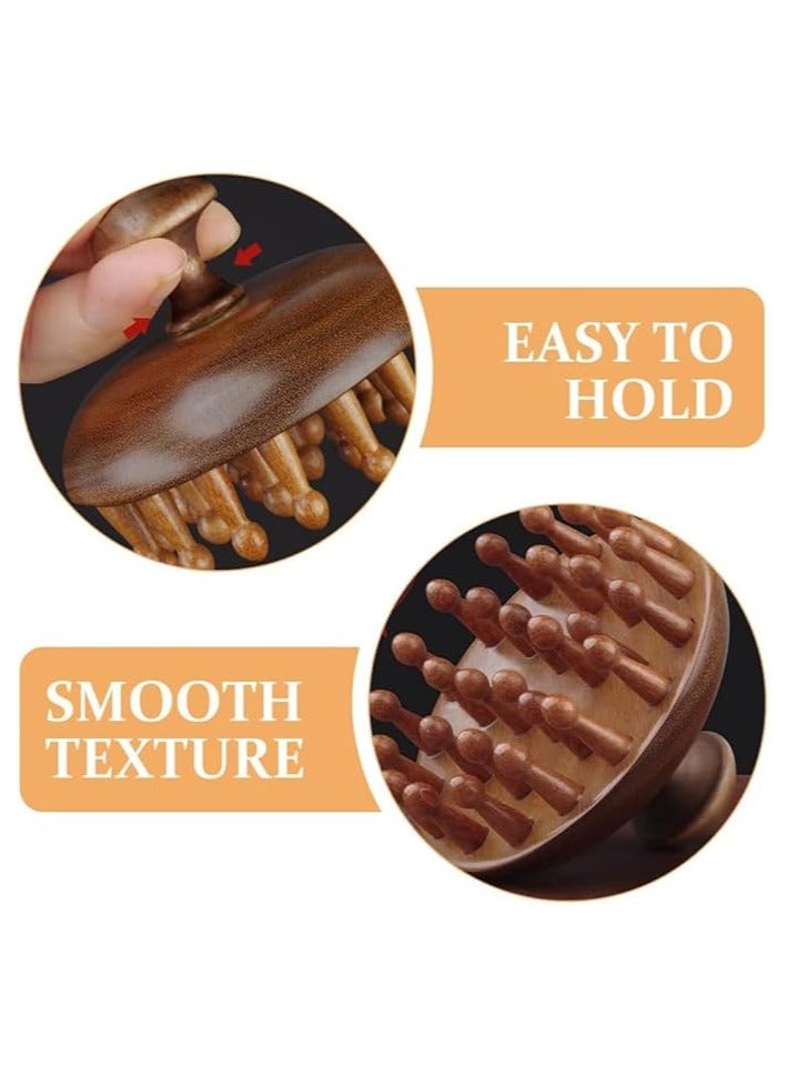 Aowin Bamboo Sandalwood Hair Comb,Wooden Head Scalp Massager,Natural Wooden Hair Brush,Portable Hair Comb Massager for Head Relief and Relaxation,Scalp Massage Tool,Anti-Static Wooden Comb - Image 5