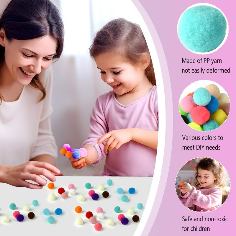 TUPARKA 100 Pcs Craft Pom Poms 1 Inch Felt Balls for Kids DIY Art Creative Crafts Projects and Decoration(Multicolor) - Image 3