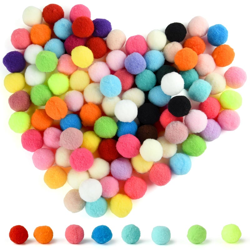 TUPARKA 100 Pcs Craft Pom Poms 1 Inch Felt Balls for Kids DIY Art Creative Crafts Projects and Decoration(Multicolor) - Image 1