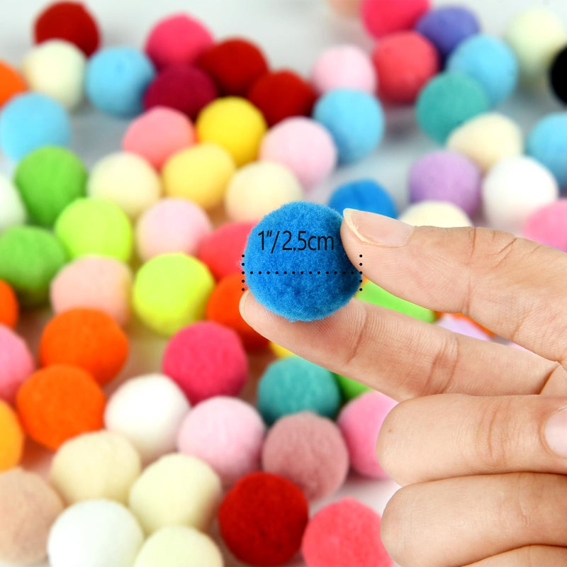 TUPARKA 100 Pcs Craft Pom Poms 1 Inch Felt Balls for Kids DIY Art Creative Crafts Projects and Decoration(Multicolor) - Image 2
