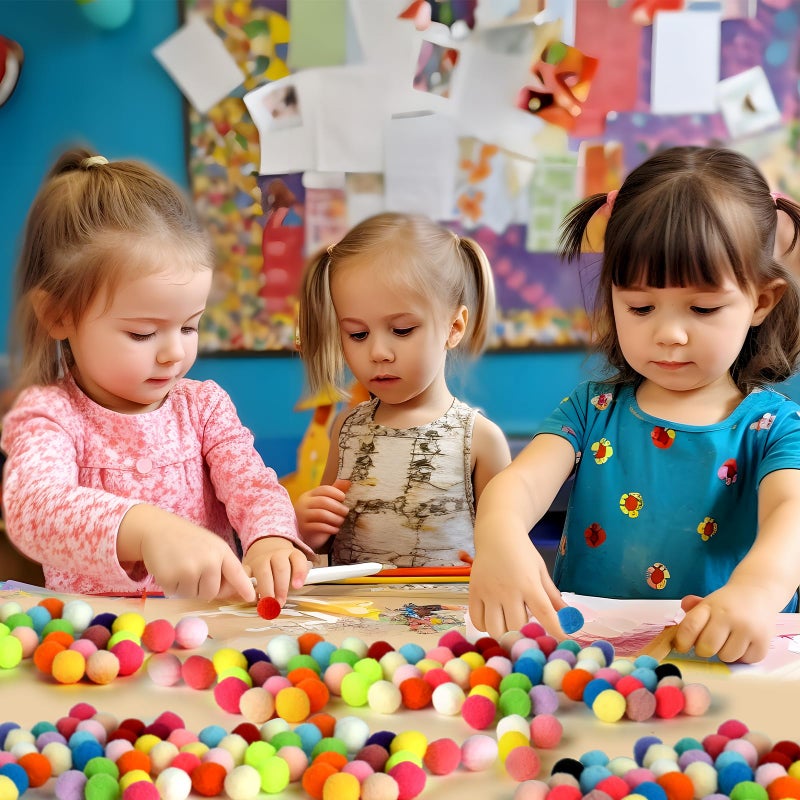TUPARKA 100 Pcs Craft Pom Poms 1 Inch Felt Balls for Kids DIY Art Creative Crafts Projects and Decoration(Multicolor) - Image 4