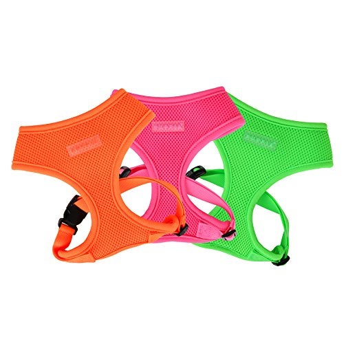 Puppia Soft Harness A XL Over-The-Head Soft Mesh Harness Neon Green - Image 3