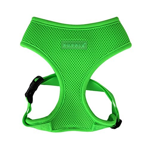 Puppia Soft Harness A XL Over-The-Head Soft Mesh Harness Neon Green - Image 1